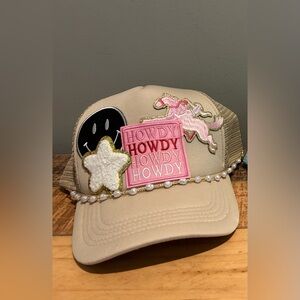 Custom handmade hat with patches.